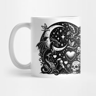 Friendly Shadows Looking up into a Dark DreamScape of a Starry Night Mug